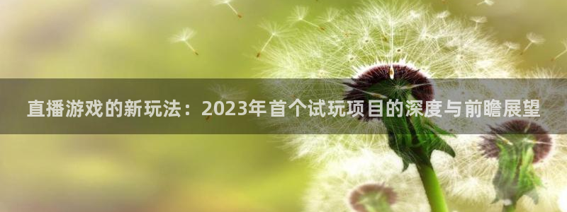 鼎点娱乐注册服务条款：直播游戏的新玩法：2023年首个试玩项