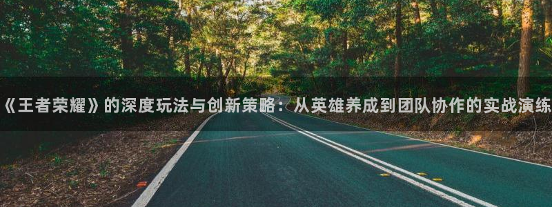 鼎点娱乐Ii：《王者荣耀》的深度玩法与创新策略：从英雄养成到